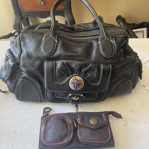 Marc Jacobs Black Leather Duffel Bag